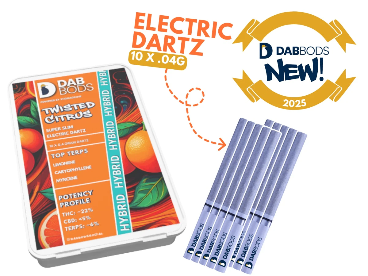 DAB BODS - Twisted Citrus Super Slim Electric Dartz 10 x 0.4g Pre-Rolls Main Image