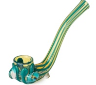 4" TEAL SHERLOCK CLAW HASH PIPE | RED EYE GLASS