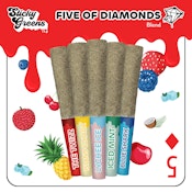 Five of Diamonds 5 x 0.5g Kief Coated Liquid Diamond Infused Pre-Rolls