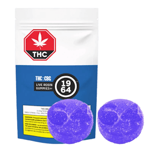 1964 - CBG:THC Blue Raspberry Gummies - 2 X 5mg