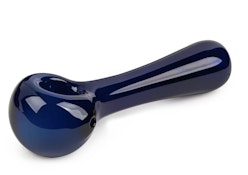 Red Eye Glass 4.5" Blue Solid Colour Spoon W/Built-In Ash Catcher & Screen