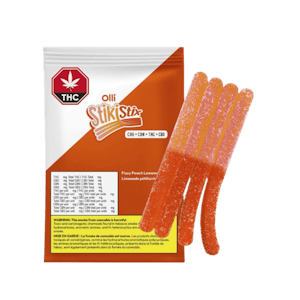 Olli StikiStix - StikiStix Sour Fizzy Peach Lemonade CBG:CBN:THC:CBD Chews- 4 X 2.5mg