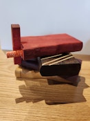 4" Wooden Dugout with One Hitter