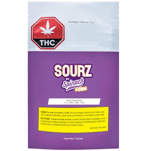 Peace Naturals Project Inc. - Sourz Fully Blasted Peach Passionfruit 1:1 CBN:THC 10mg Gummy