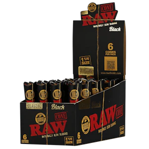Smoke Arsenal - RAW Black Slow Burning 1 1/4 Classic Cones 6pk
