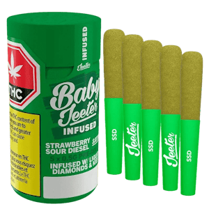 Jeeter - Baby Jeeter Strawberry Sour Diesel 5 x 0.5g Infused Pre-Rolls