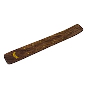 Moon Brass and Wood Incense Holder