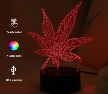 Unbranded - Off-Set Cannabis Leaf 3D LED Lamp