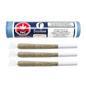Freedom Cannabis - Reserve Sativa Sunrise Pre-rolls - Zurple Punch - Freedom Cannabis - 3 x 0.5
