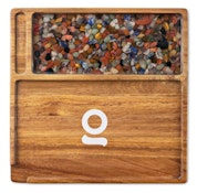 Ongrok | Premium Natural Acacia Wood Rolling Tray | Multi Stone Finish