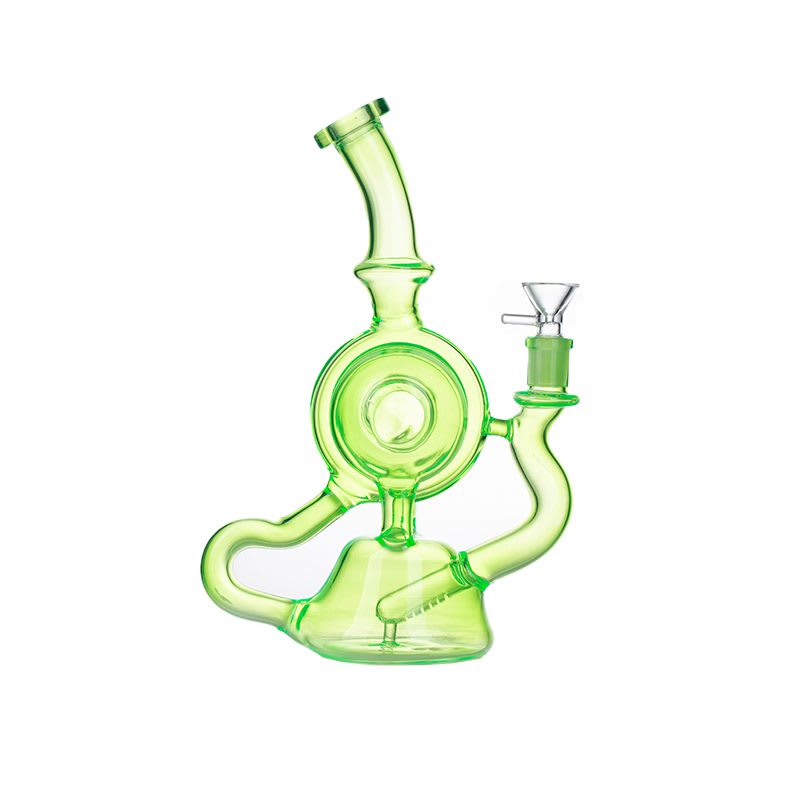 11 Inch Recycler Bong - Slime Green