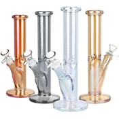 Glass Straight Tube Water Pipe - 9.75" / 14mm F