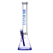 18" 9mm Color Logo Castle Glass Bong (BLUE)