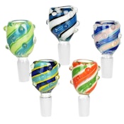 Swirl Glass Marble Grip Herb Slide Bowl 14mm Colors vary