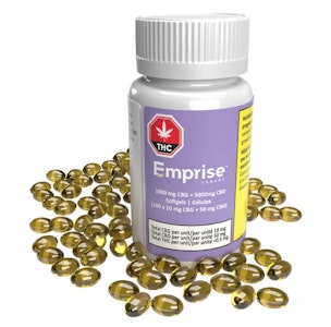 Emprise Canada - 1000mg CBG + 5000mg CBD Softgels - CBG:CBD 10mg:50mg x 100