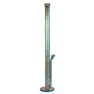 Red Eye Glass - Red Eye Tek 36" Tall Green Metallic Terminator Finish Goliath Twist Straight Tube