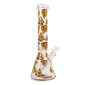 Red Eye Glass 15" Tall Pizza Party Beaker Tube W/Full Wrap Decal