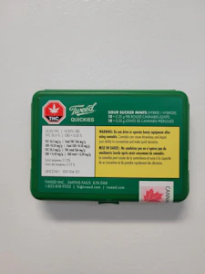 Open Fields Distribution  - Tweed Quickies Sour Sucker Mints 10x0.35g Pre Rolls