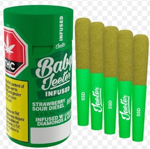 Jeeter - Strawberry Sour Diesel 5 x 0.5g Infused Pre-Rolls - Baby Jeeter