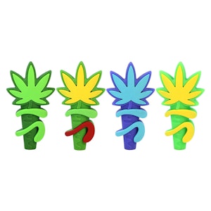 ARB Imports - Silicone Pot Leaf Pipes - Glass Bowl (Assorted Colors)