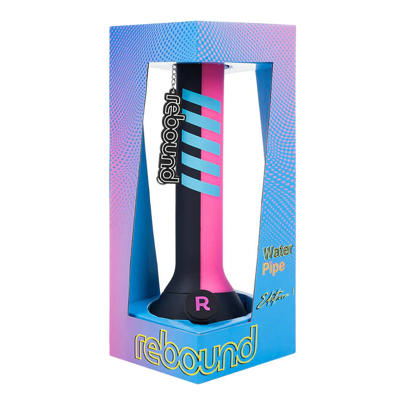 Rebound - Pink & Black Rebound 14 Inches Silicone Waterpipe Beaker Main Image