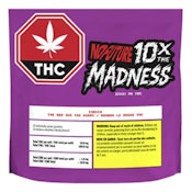 10x The Madness: The Red One Indica THC Gummies 10x10mg THC