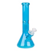 10" Blue Day Glow Bong W/Dome perc