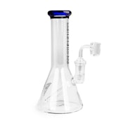 Red Eye Glass 8" Blue Beaker W/Quartz Banger