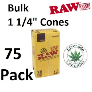 RAW - RAW CONES 75 Pk 1 1/4 PRE ROLLED