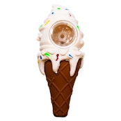 White Ice Cream Cone Silicone Hand Pipe