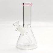 8" Pink Accent Beaker Bong