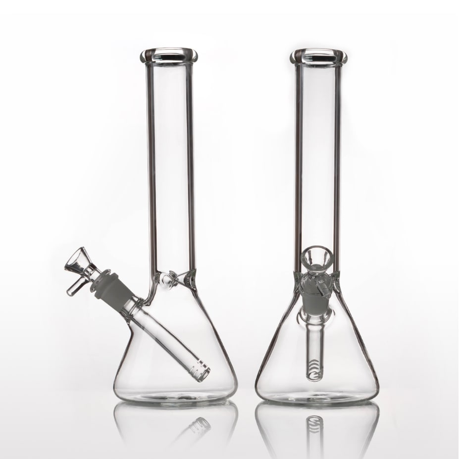 Bong - 10.5'' Glass Beaker with Ice Notches- Clear