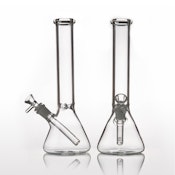 Bong - 10.5'' Glass Beaker with Ice Notches- Clear