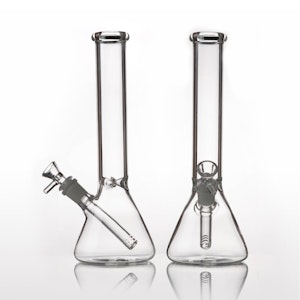 Oil & Grass - Bong - 10.5'' Glass Beaker with Ice Notches- Clear
