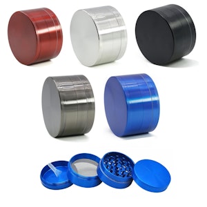 Oil & Grass - Aluminium Grinder, 63 mm x 44 mm, 4 parts- Blue