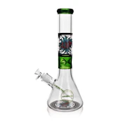 14" Arsenal Groovy Flame Glass Bong (Green)