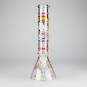 Bong with Kitty Design B and Ice Catcher 14" 7mm Glass Beaker