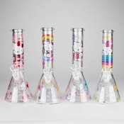 Glass Beaker Bong With Kitty Design D 10" 5mm