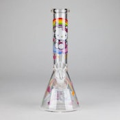 Glass Beaker Bong With Kitty Design B 10" 5mm