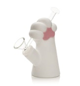 6" Cat Paw Water Pipe - White