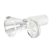 14mm Bowl w/leaf Stamped Handle - CLEAR