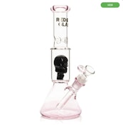 11" Dual Chamber Skull Perc Water Pipe - Pink
