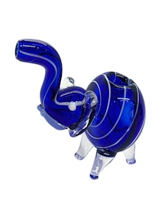NoName - 5" Standing Elephant Glass Pipe | Blue