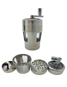 4-Part 50mm Metal Grinder w/ Top Gear Handle & See-Thru Window | Silver