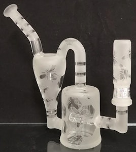 GEAR Premium Glass - GEAR Premium Glass - 6 Frosted Bees - Mini Recycler - 10mm (M)