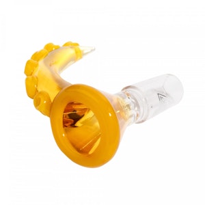 Red Eye Glass - Red Eye Glass - Yellow Tentacle Cone Pull-Out Bowl - 18mm (M)