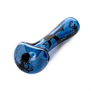 Red Eye Glass - Red Eye Glass - 4.5 Inch Sapphire Blue Octopus Spoon Hand Pipe