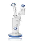 Red Eye Glass - 7 Inch Periwinkle Funguy Rig w/ Mushroom Perc Carb Cap & Terp Pearl - 14mm (F)