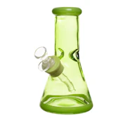 8" 7mm Clear Glass Bong - Green