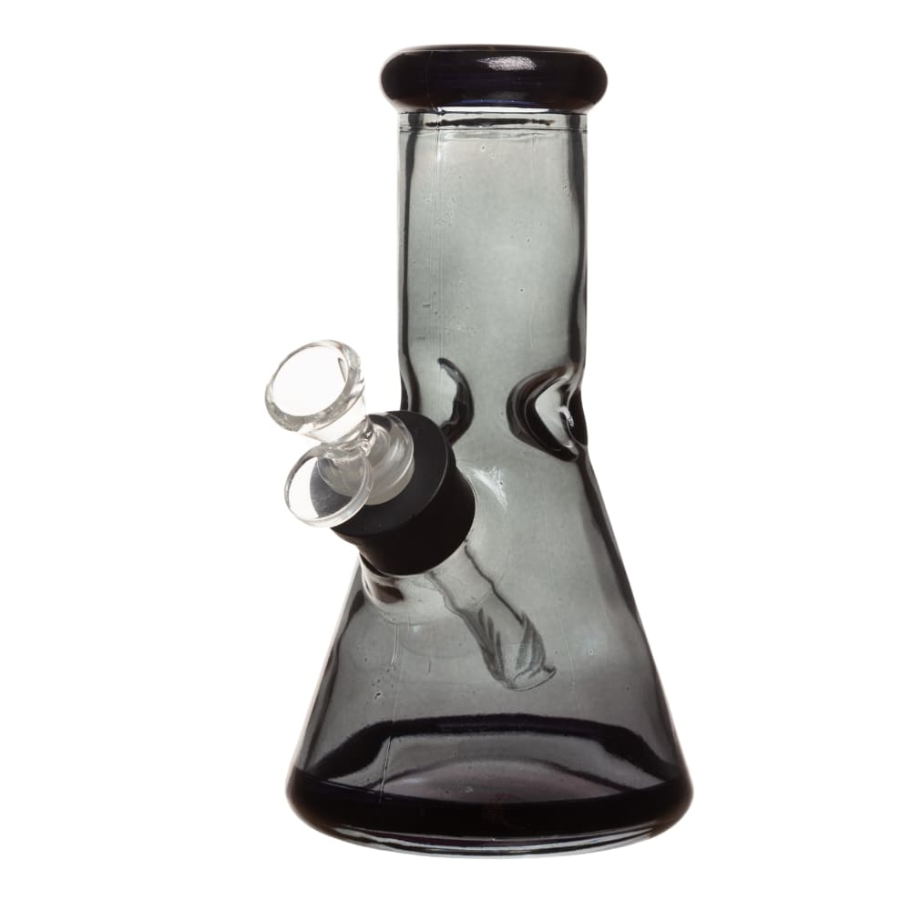 8" 7mm Clear Glass Bong - Black